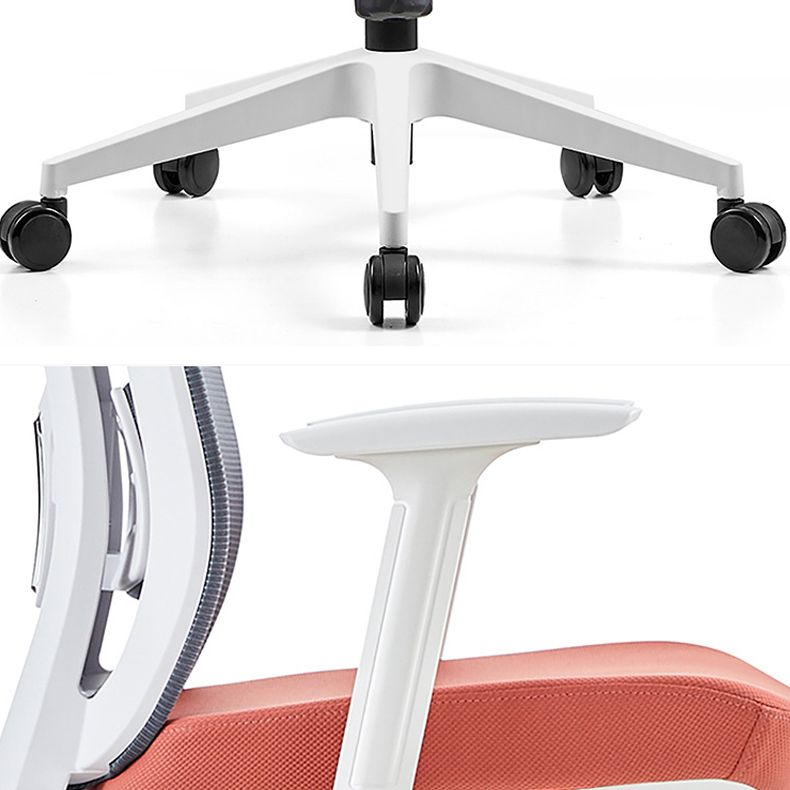 Modern Adjustable Arms Chair with Wheels Mesh-back Task Chair