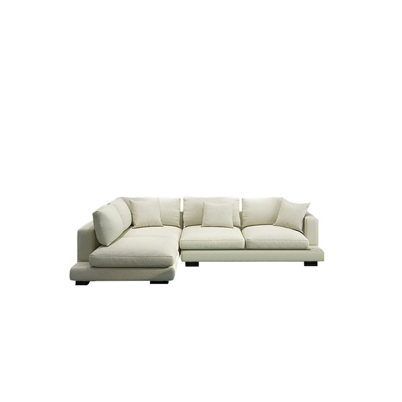 Square Arm  Sectional for Living Room with Pillowed Back Cushions