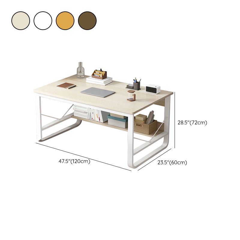 Rectangular Sled Base Writing Desk Wooden Dormitory Office Desk with Metal Legs