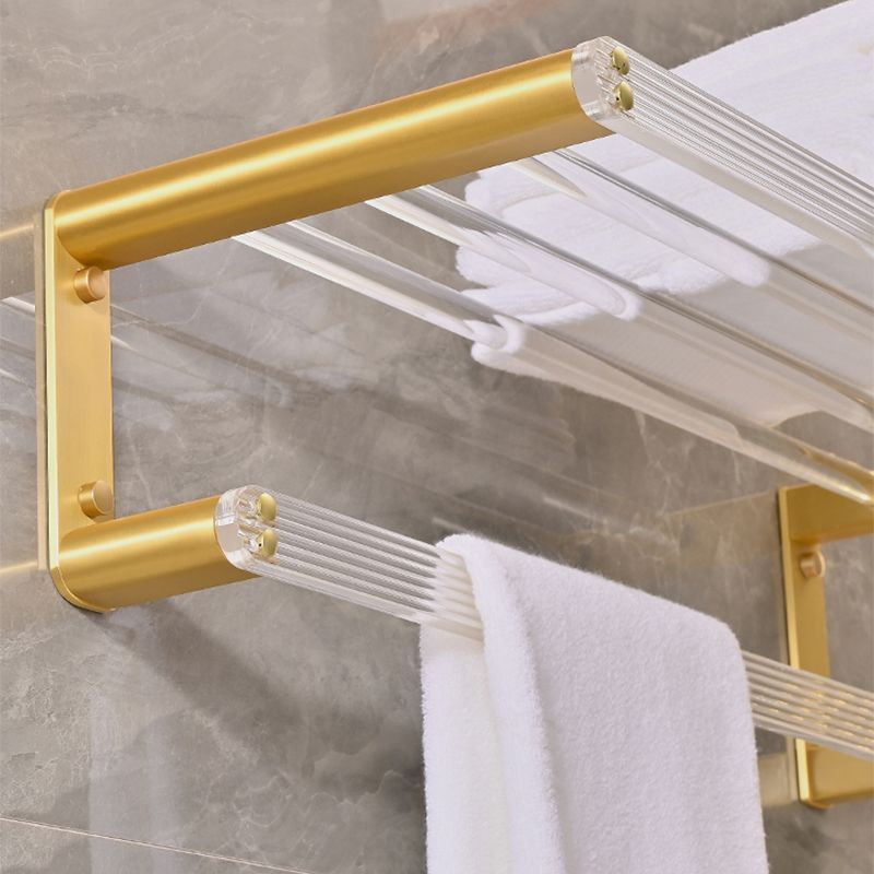 Metal and Acrylic Bathroom Accessory as Individual or as a Set in Gold