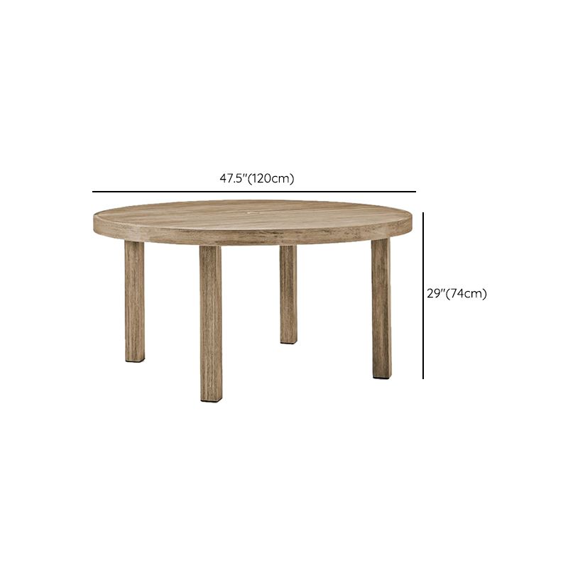 Contemporary Style Top Dining Table Solid Wood Outdoor Dining Table