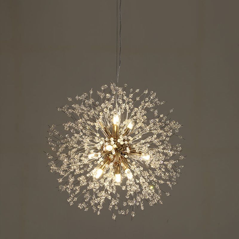 Globe Chandelier Nordic Style Fireflies Chandelier Light with Crystal for Living Room