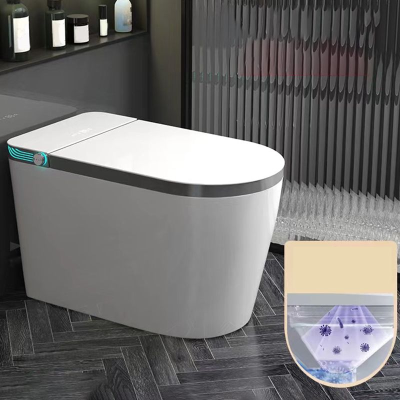 White Finish Floor Standing Bidet with Heated Seat and Foot Sensor