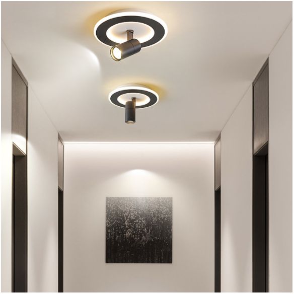 2 Light Metal Flush Mount Ceiling Light Fixture Modern Foyer and Hall Flush Mount Lighting Fixtures