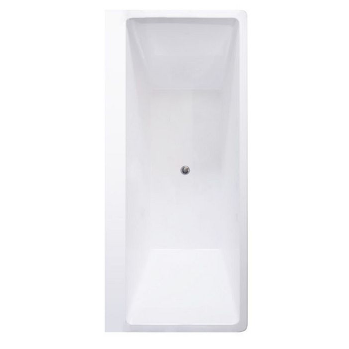 Modern Rectangular Bath Drop-in Acrylic Soaking White Bathtub