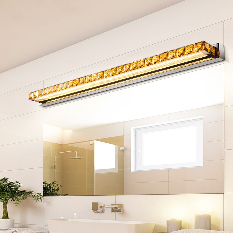 Lámparas de pared de tocador rectangular Luces de tocador de cristal de estilo de lujo modernos