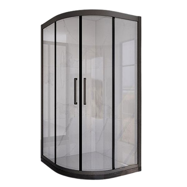 Black 304 Stainless Steel Shower Enclosure Clear Round Shower Stall