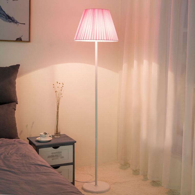 Modern Simple Floor Lamp Macaroon Bulb Floor Light with Cloth Shade for Bedroom