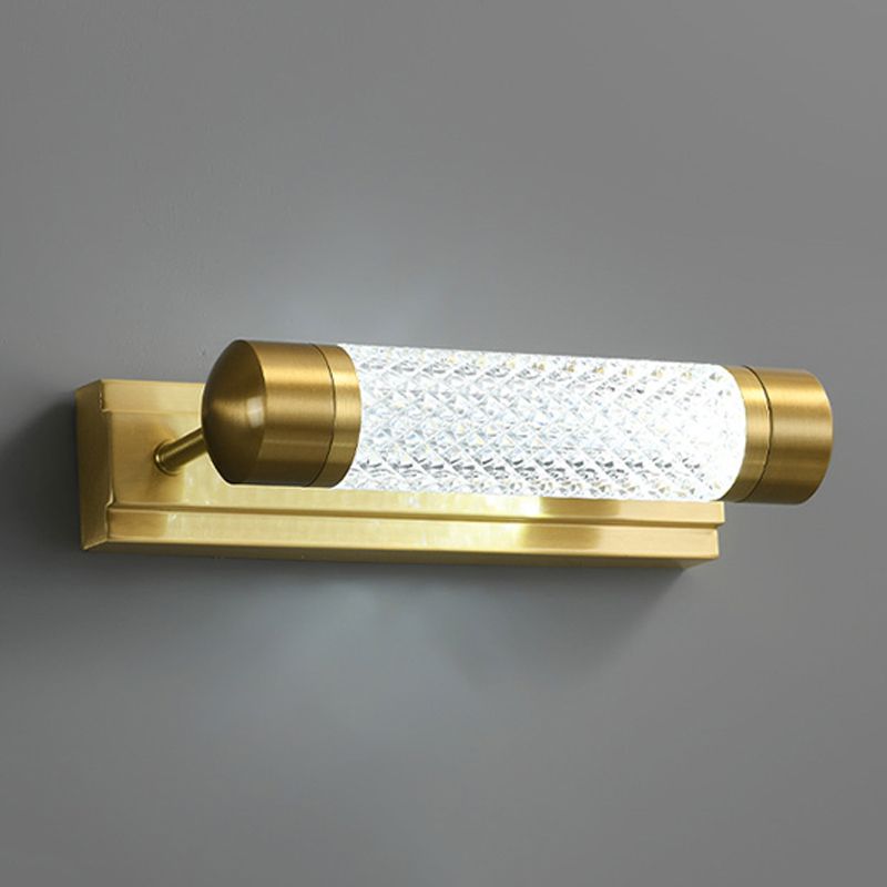 Linear Shade Metal Wall Sconce Modern Multi Lights Mirror Wall Mount Light Fixture in Gold