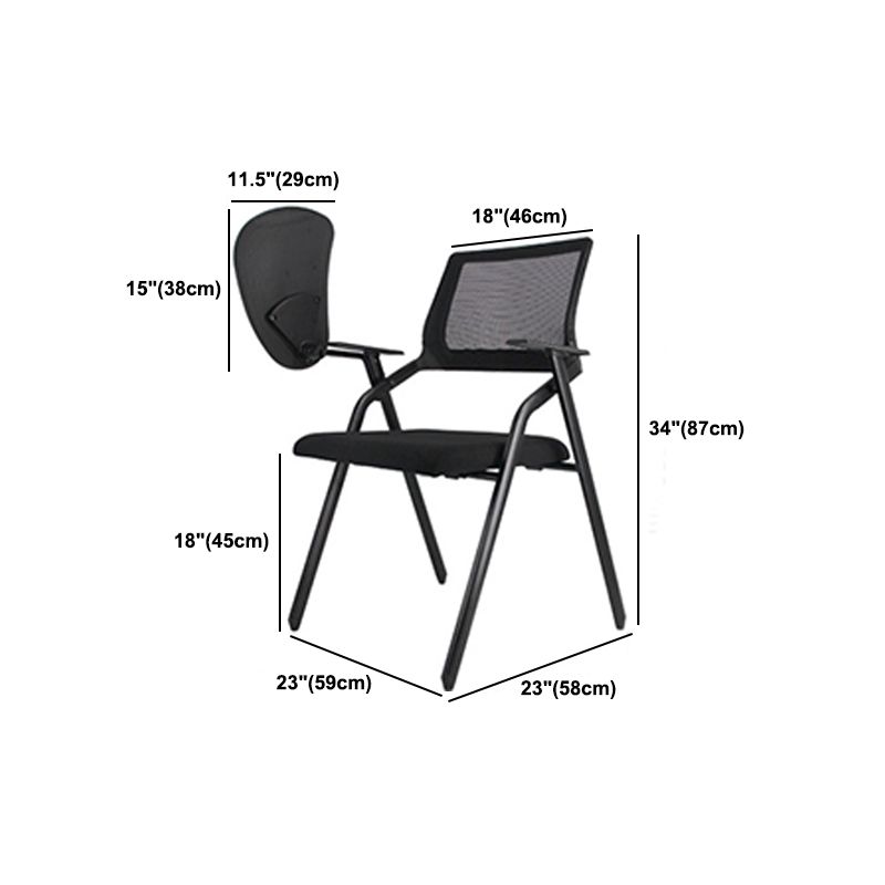 Contemporary Breathable AirGrid Office Chair Microfiber Black Conference Mid-Back Chair