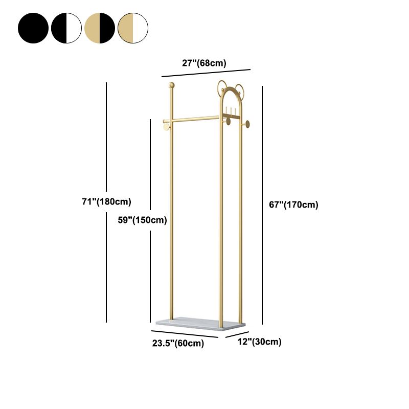 Industrial Entryway Kit, 3 Hooks and Hanging Rail, Metal Coat Hanger