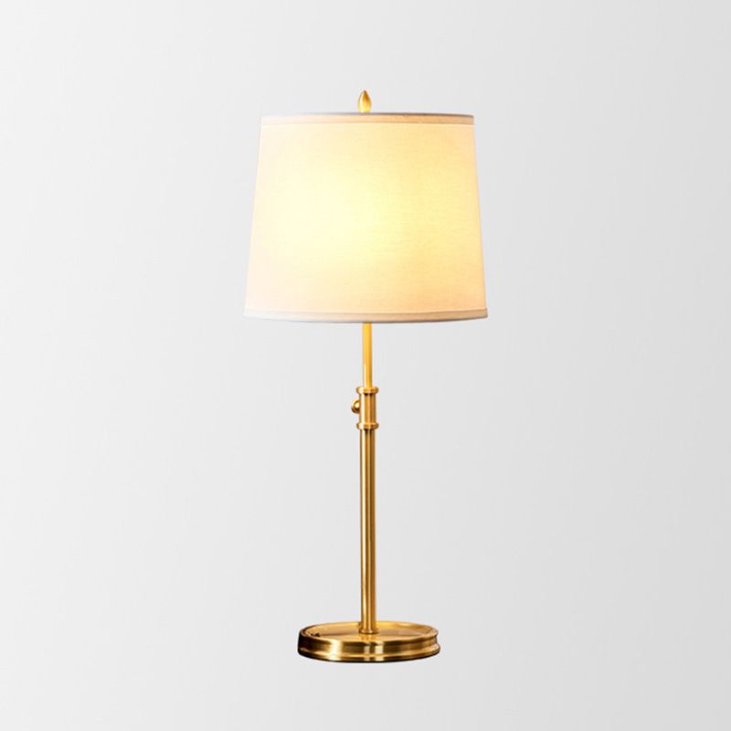 Gold Tapered Shape Nightstand Lamp Simplicity 1-Light Fabric Adjustable Table Light