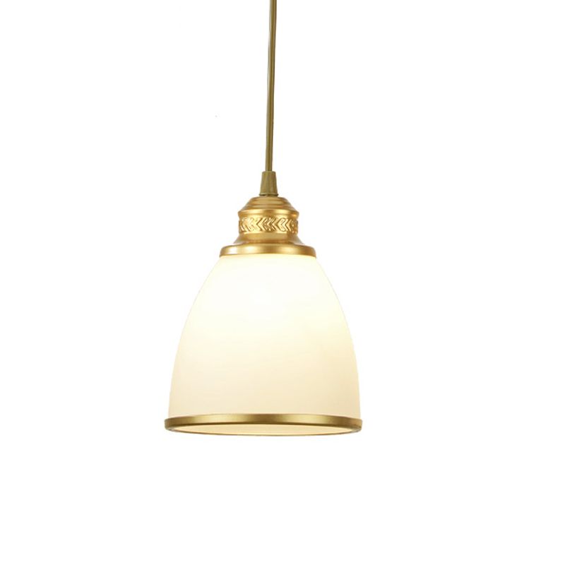 Single-Bulb Dome Pendant Lighting Factory Black/Brass Frosted Glass Hanging Light Fixture