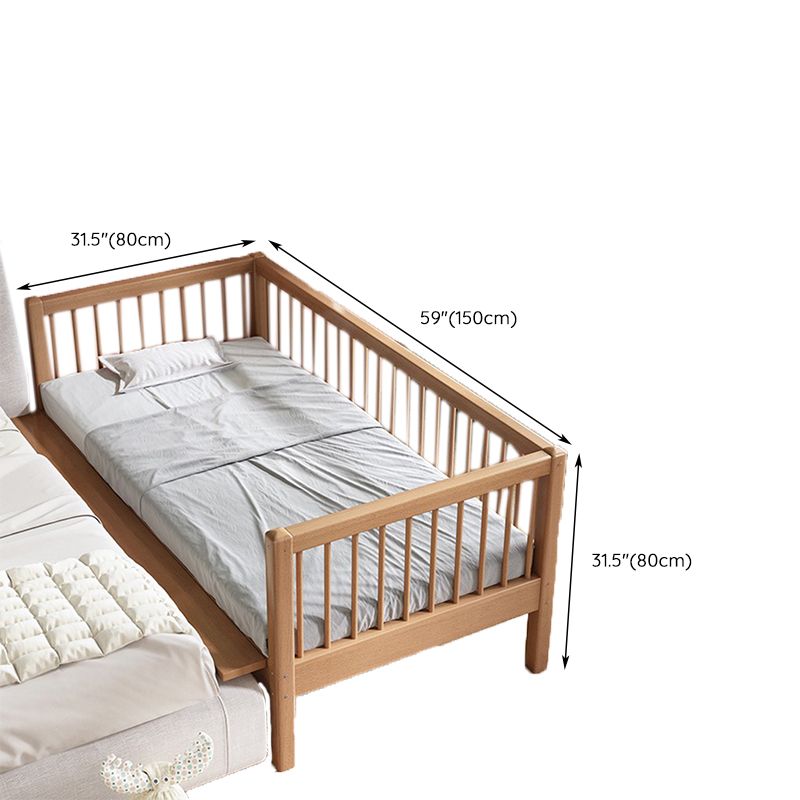 Convertible Baby Crib Farmhouse Solid Wood Crib with Guardrail