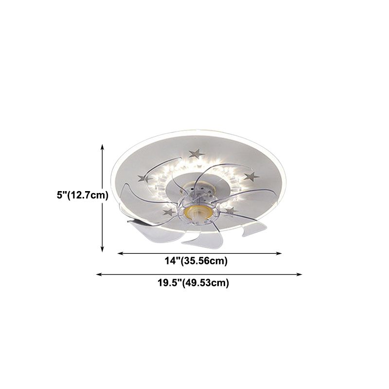 Modern Simple Ceiling Fan Light LED Ceiling Mount Lamp with Acrylic Shade for Bedroom