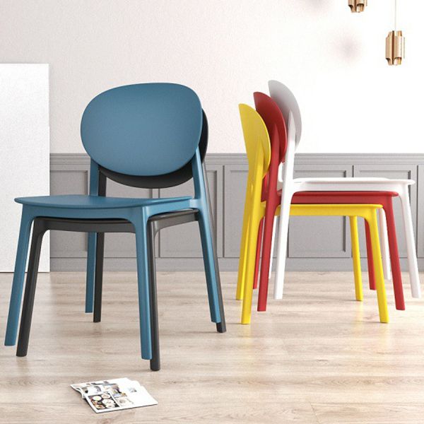 Scandinavian Plastic Armless Chair Open Back Dining Room Chair