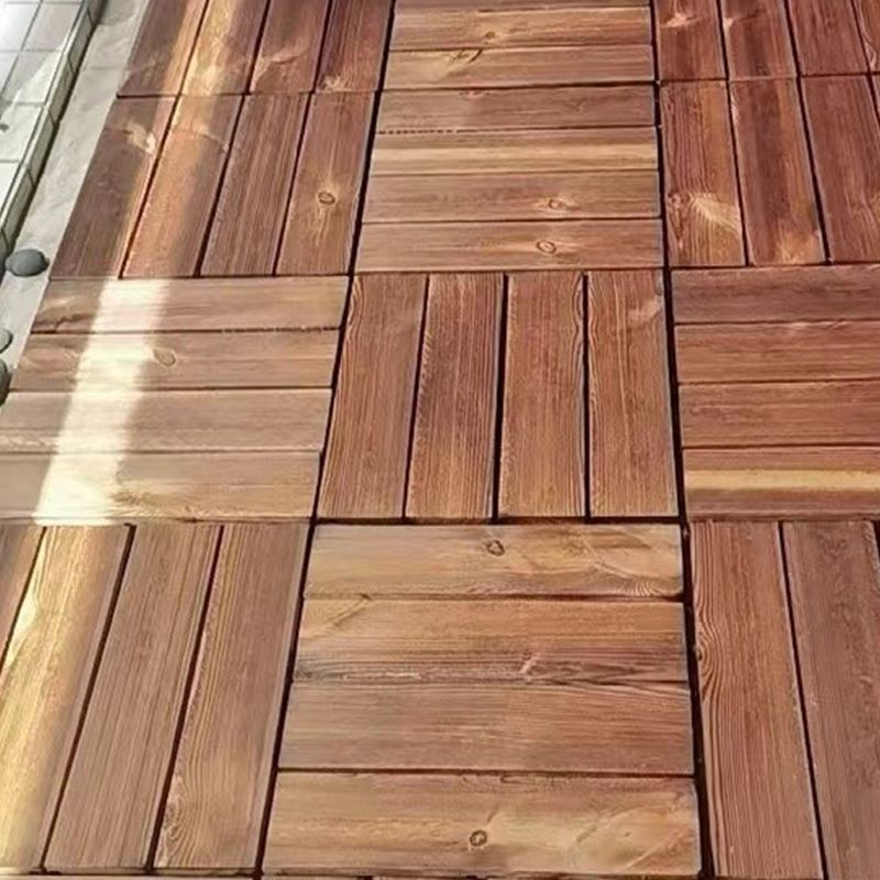 Tradition Wood Tile Wire Brushed Square Engineered Wood for Patio Garden