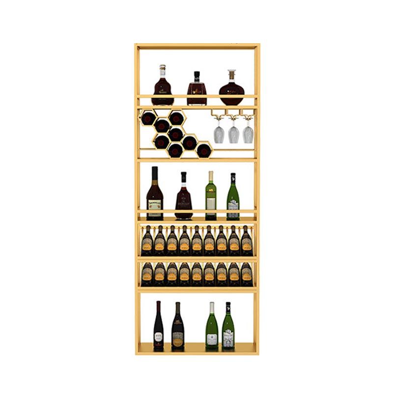 Modern Wine Shelf Freestanding Metal Wine Holder Rack with Shelf