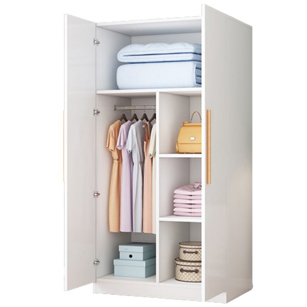 Modern Matte Closet Wooden Glossy Coat Locker with Garment Rod