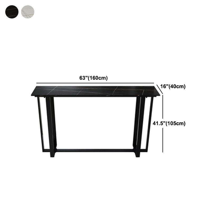 Rectangle Bar Dining Table Contemporary Bar Dining Table with Trestle Base in Black