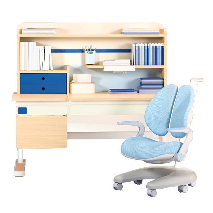 Contemporary Adjustable Children's Desk with 4 Drawers and Storage Shelves