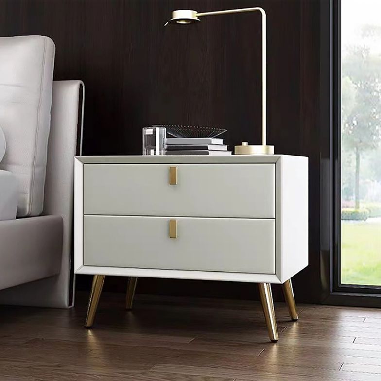 2- Drawer Nightstand 16" Wide Modern Accent Table Nightstand with Legs