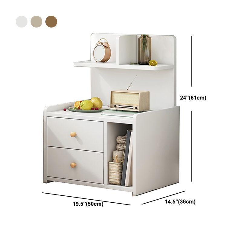 Open Storage Modern Night Table Drawer Storage Imitation Wood Nightstand