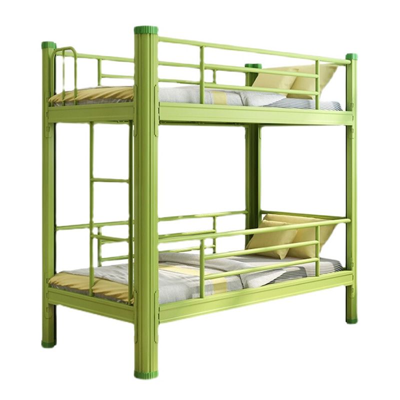 Contemporary Bunk Bed Metal Headboard with Guardrail No Theme Slat Kids Bed