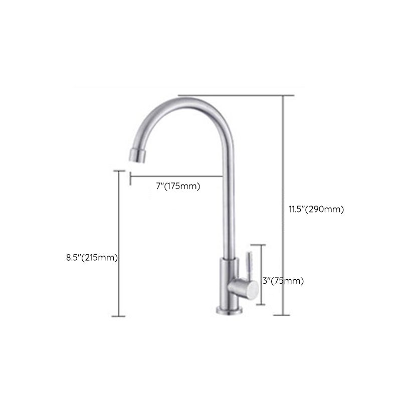 Contemporary Single Handle Faucet Standard Kitchen Faucet Pull down 1-Hold  Water Filler