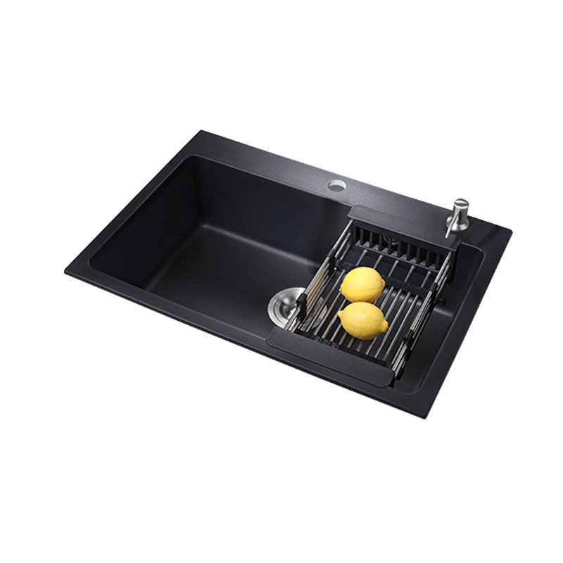 Quartz Kitchen Sink Modern Drop-In Kitchen Sink with Drain Assembly