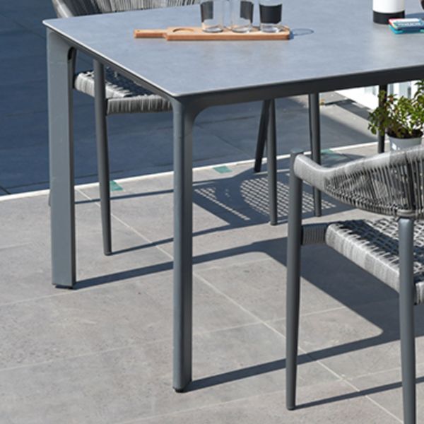 Industrial Aluminum Frame Patio Table Water and Fire Resistant Patio Table