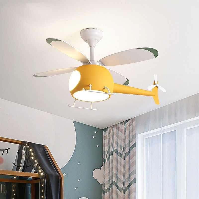 Kids Style Ceiling Fan Lighting Metal 4 Light Ceiling Fan Lamp for Restaurant