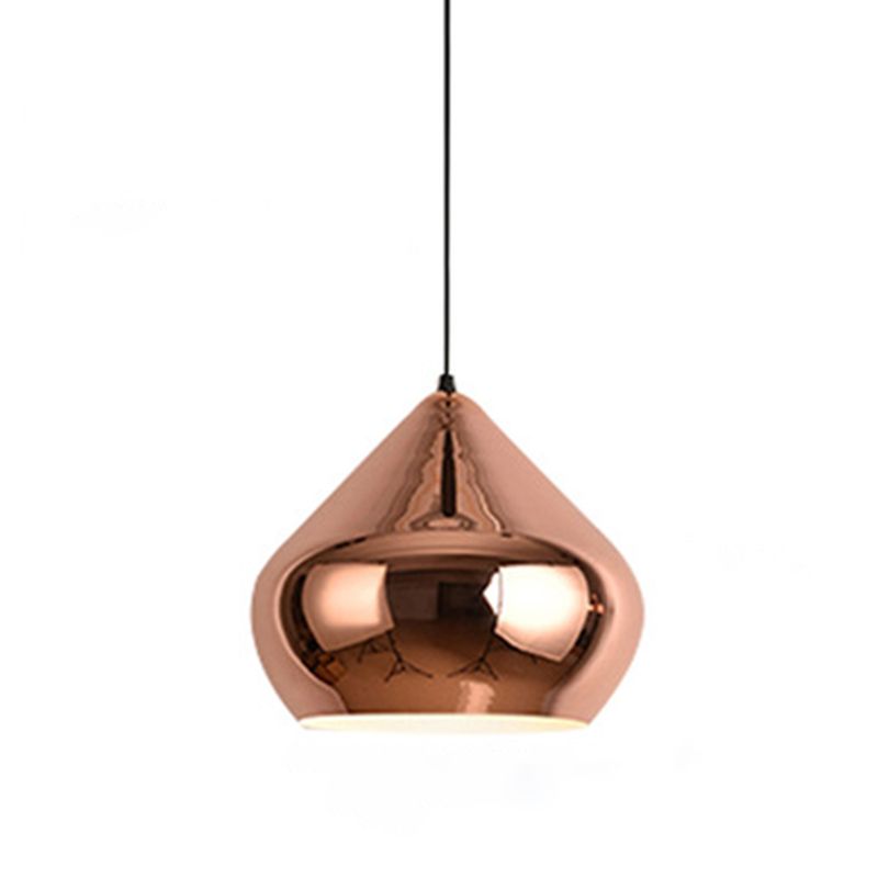 Kit de lumière pendentielle ombragée en métal moderne en or rose suspendu luminaire pour salle à manger