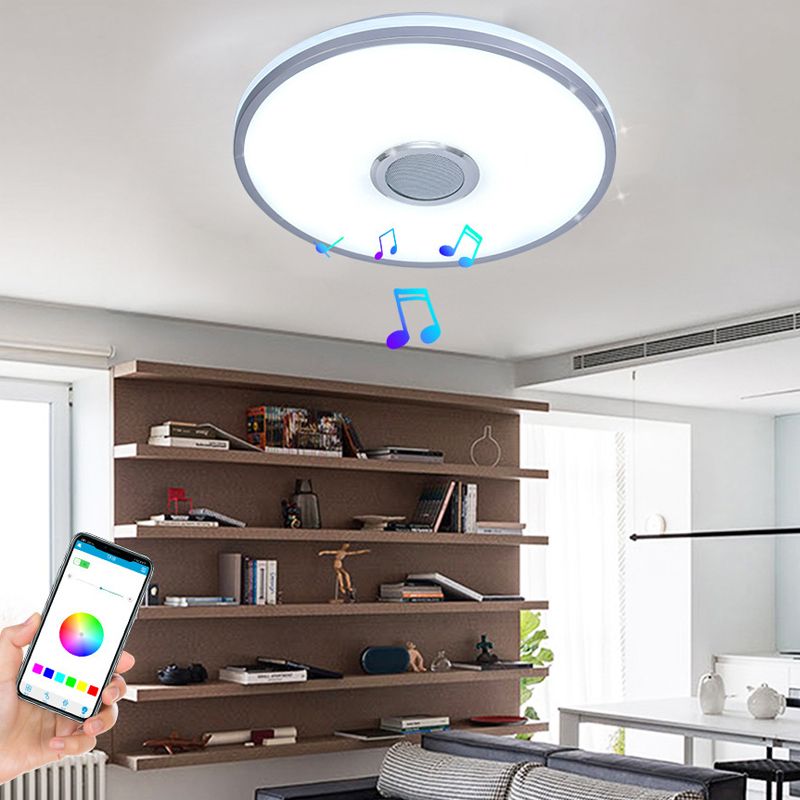 Round Shape LED Intelligent Ceiling Lamp Modern Acrylic 1 Light Flush Mount for Bedroom