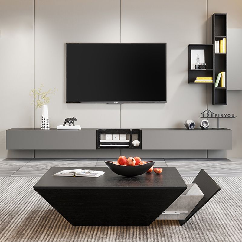 Contemporary TV Media Stand Wooden TV Stand Console for Living Room