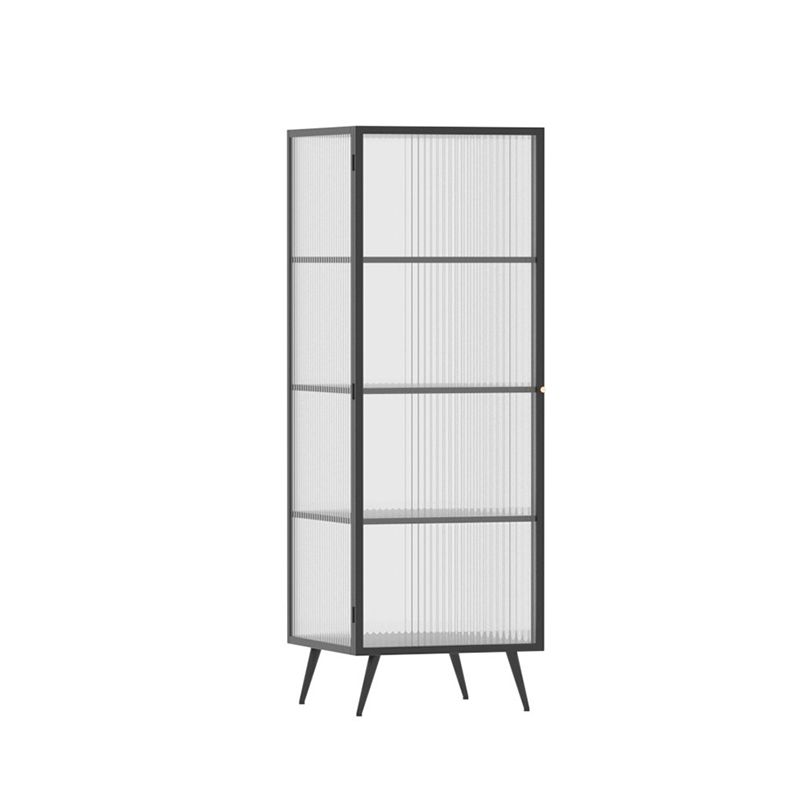 Industrial Curio Cabinet Metal Glass Doors Storage Cabinet for Bedroom