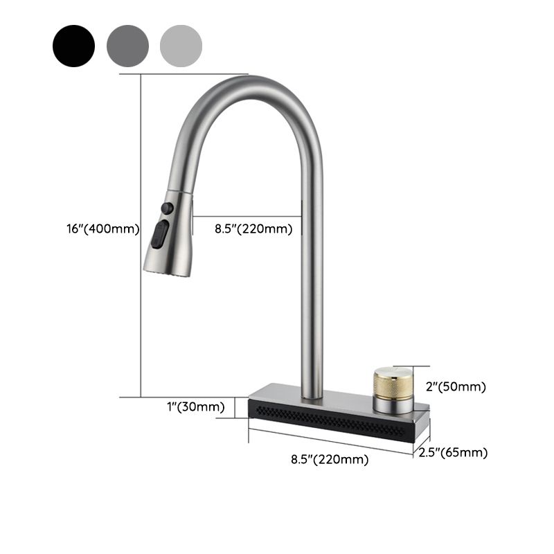 Contemporary Pot Filler Kitchen Faucet with Deck Plate 2 Hole Bar Faucet