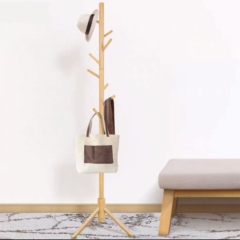 Modern Coat Rack Hooks Solid Wood Coat Rack for Entry Living Room