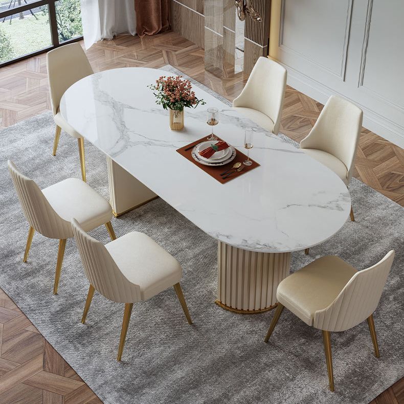 Glam 1/3/4/5 Pieces Dining Set Rectangle Sintered Stone Dining Table Set