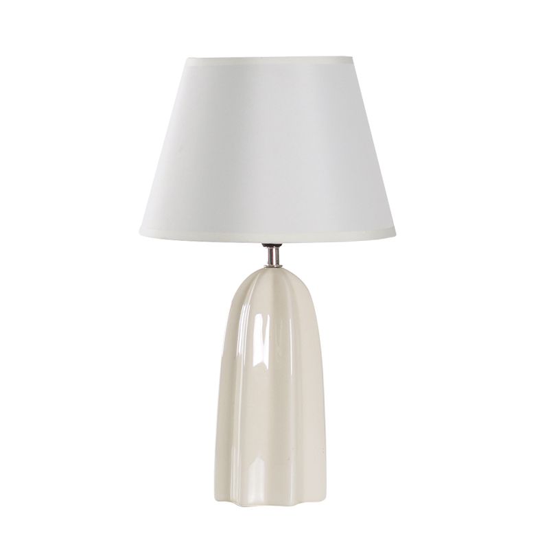 Beige/Brown 1 Head Table Lamp Traditional Style Fabric Conical Shade Table Light for Study Room