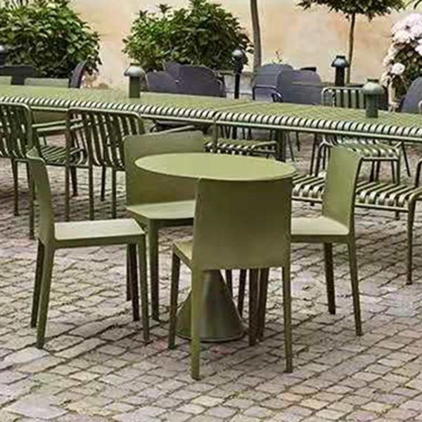 Modern Round/Square Patio Table Green Iron Frame Patio Table