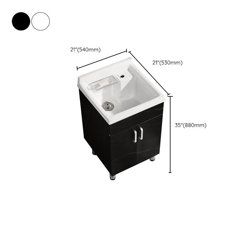 Solid Bath Vanity Set Ceramic Top Freestanding Single Sink Modern Bathroom Vanity