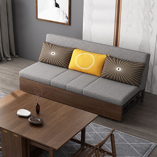 29" Wide Contemporary Sofa Futon Gray Storage Fabric Sleeper Sofa