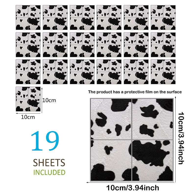 Spots Peel and Stick Wallpaper Panel Set in Black-White Novelty Wall Covering for Bath