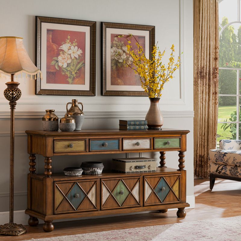 Farmhouse Wooden Sideboard Cabinet Home Side Board with Drawers