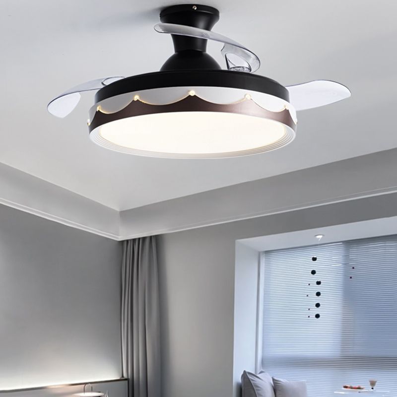 Drum LED Ceiling Fan Lighting 1 - Light Modernism Fan Light Fixture