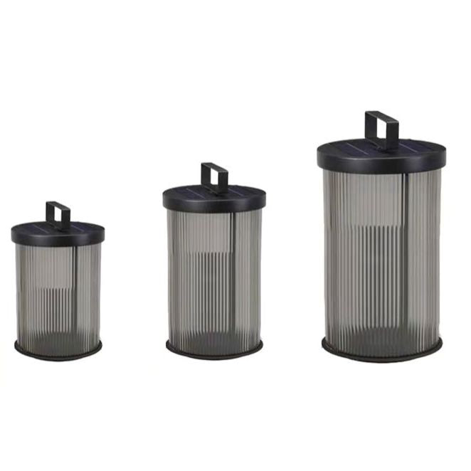 Modern Pillar Lamp Black Outdoor Lamp with Glass Shade for Garden