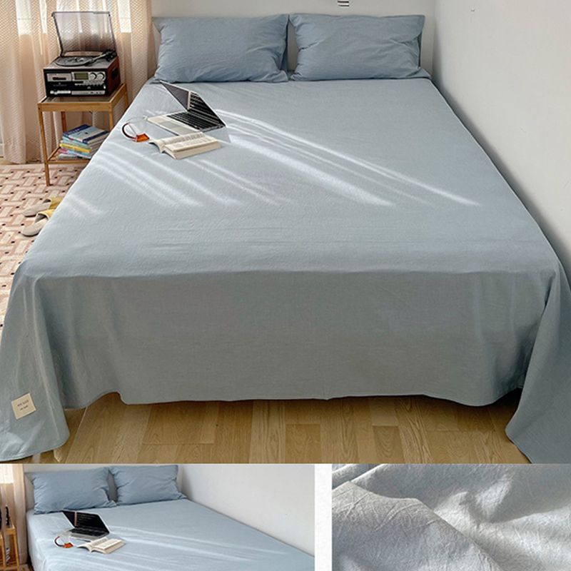 Cotton Bed Sheet Pure Color Breathable Soft Simple Bed Sheet Set