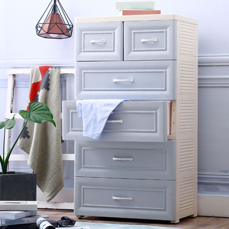 Contemporary Kids Dressers Vertical Plastic Kids Furniture with Drawers