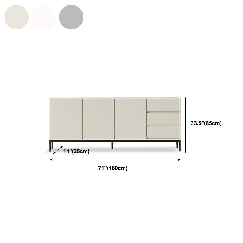 Sintered Stone Top Server Glam Style Buffet Sideboard with Door and Drawer